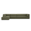ECKSOFA links Ruby aus Cord grün 5 Sitzplätze - Grün, Textil (180/366cm) - Micadoni