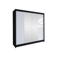 SCHWEBETÜRENSCHRANK Talin II - Klar/Silberfarben, Holzwerkstoff/Metall (180/215/58cm) - MIRJAN24