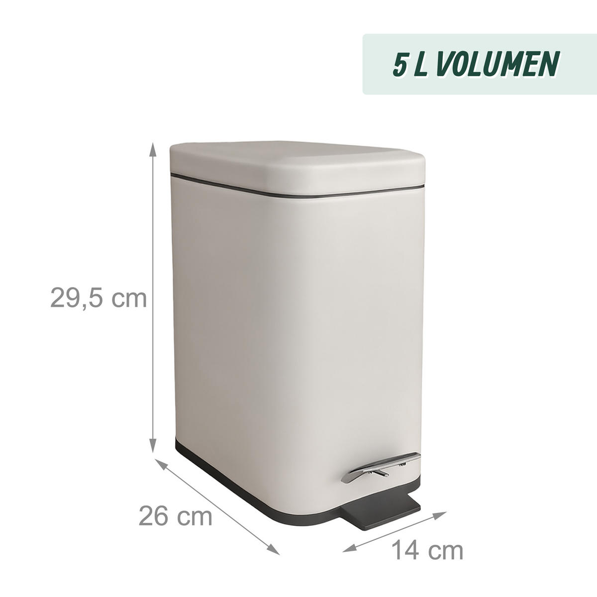 BAD-MÜLLEIMER - Multicolor, Kunststoff/Metall (14/29.5/26cm) - Relaxdays