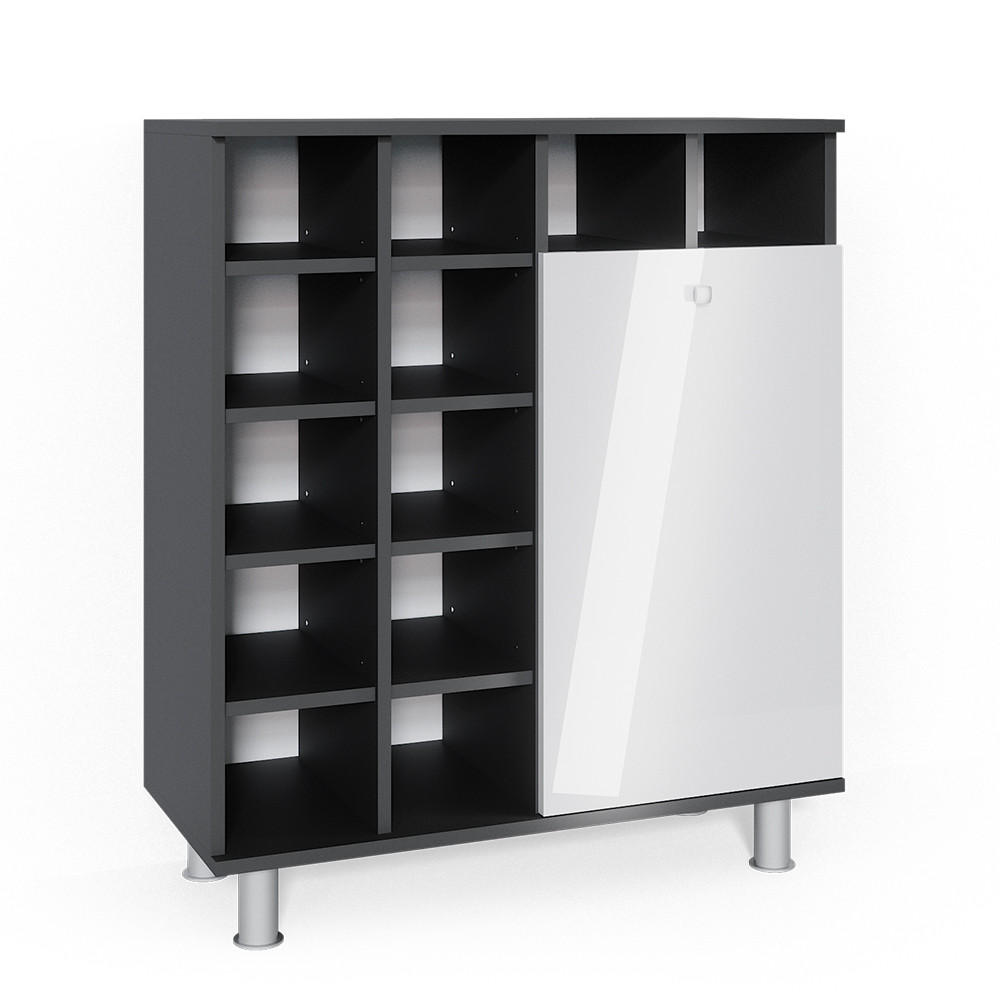 BADSCHRANK Fynn Weiß Hochglanz 78.4 x 91.6 cm - Weiß Hochglanz, Holzwerkstoff (78.4/91.6/34cm) - Vicco