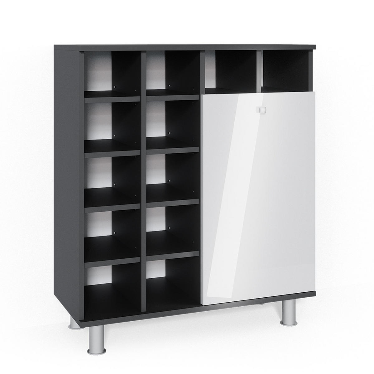 BADSCHRANK Fynn Weiß Hochglanz 78.4 x 91.6 cm - Weiß Hochglanz, Holzwerkstoff (78.4/91.6/34cm) - Vicco