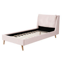 KINDERBETT 90/200 cm DE-03047, mit verstellbarem Kopfteil und Massivholzbeinen, in Rosa - Pink, Holz (90/200cm) - ComfortXL