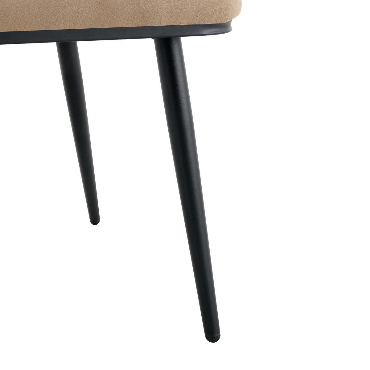 STUHL-SET DE-36754 2 Stück mit Kugelketten-Rückenlehne und Samtbezug Camelfarben - Sandfarben, Metall (48/88/54cm) - ComfortXL