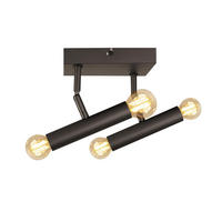 DECKENSTRAHLER Flammira 15/14.5/15 cm - Schwarz, Metall (15/15/14.5cm) - ZMH