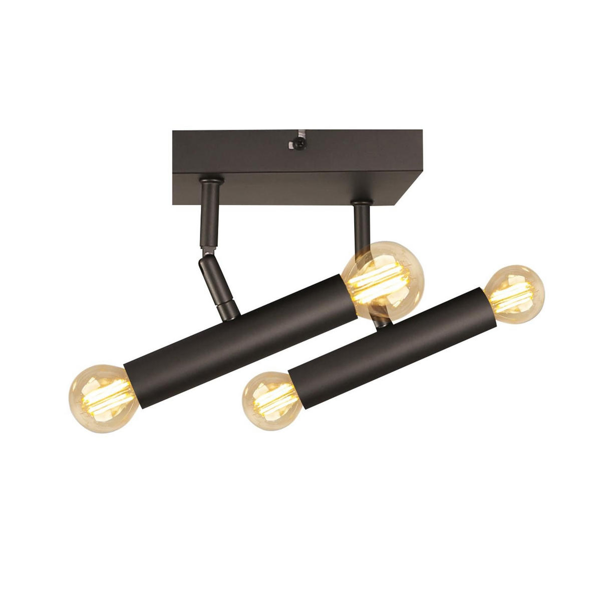 DECKENSTRAHLER Flammira 15/14.5/15 cm - Schwarz, Metall (15/15/14.5cm) - ZMH