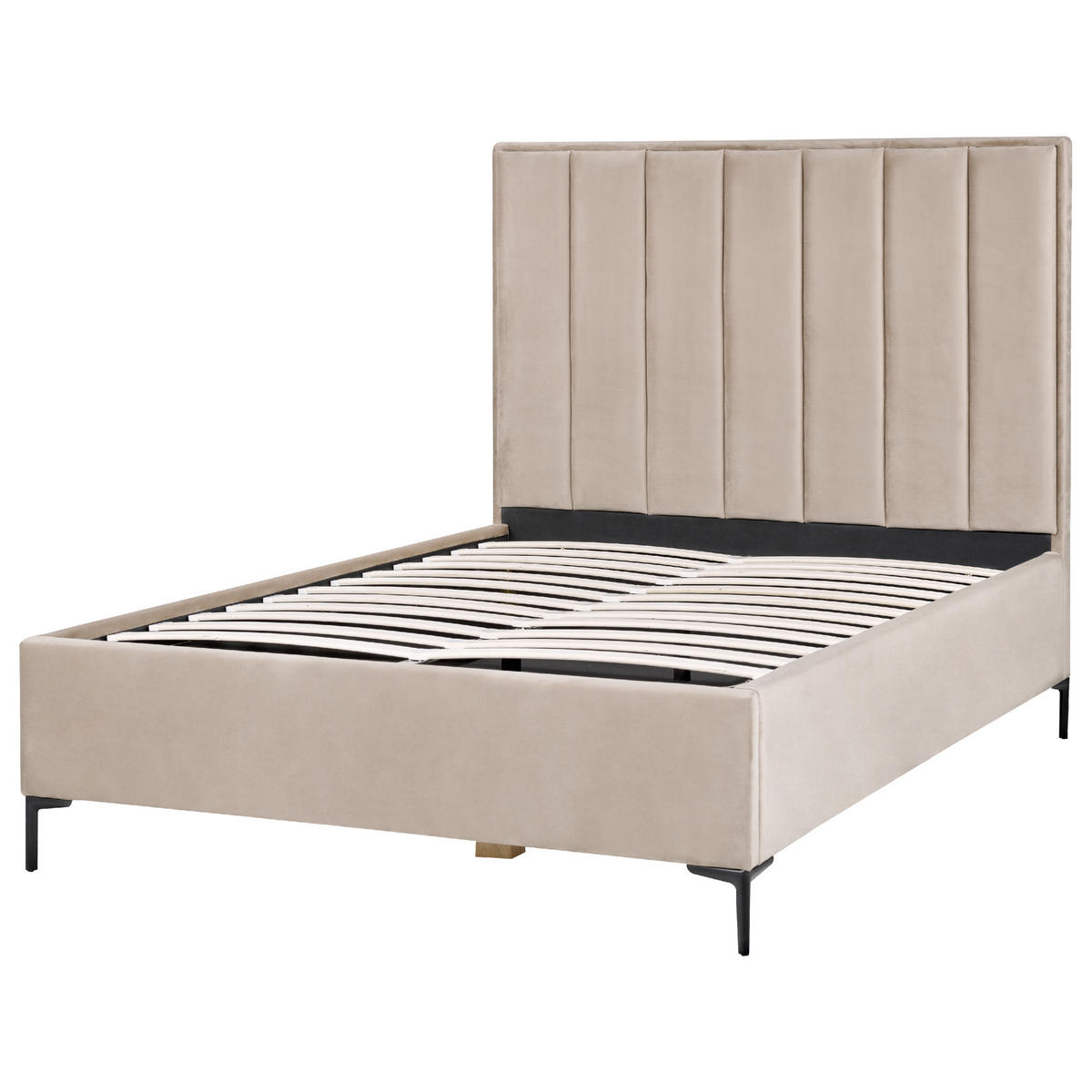 POLSTERBETT 140/200 cm Beige Sezanne - Taupe, Textil (140/200cm) - Beliani
