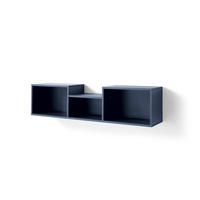 WANDREGAL Sinus in Beige, Eiche & Marineblau Wandboard - Braun, Holzwerkstoff (80/200/120cm)