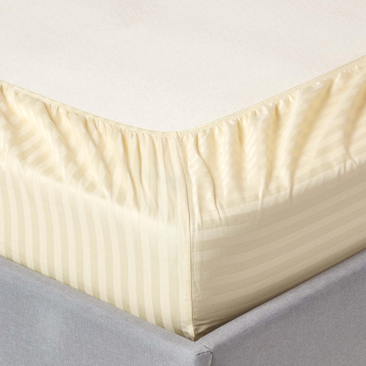 DAMAST-SPANNBETTLAKEN 2er-Set für Kinderbett, 70/140 cm - Creme, Textil (70/140cm) - Homescapes
