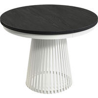 ESSTISCH Scala runder ausziehbarer, Schwarz 100-180/100/75 cm - Schwarz/Weiß, Holzwerkstoff/Metall (100/100/75cm) - WFL GROUP