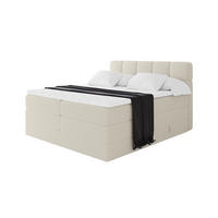 BOXBETT mit Matratze H3/H4 - FAMA KING - 120x200 cm Beige Quelle - Sandfarben, Holzwerkstoff (120/200cm) - ALTDECOR