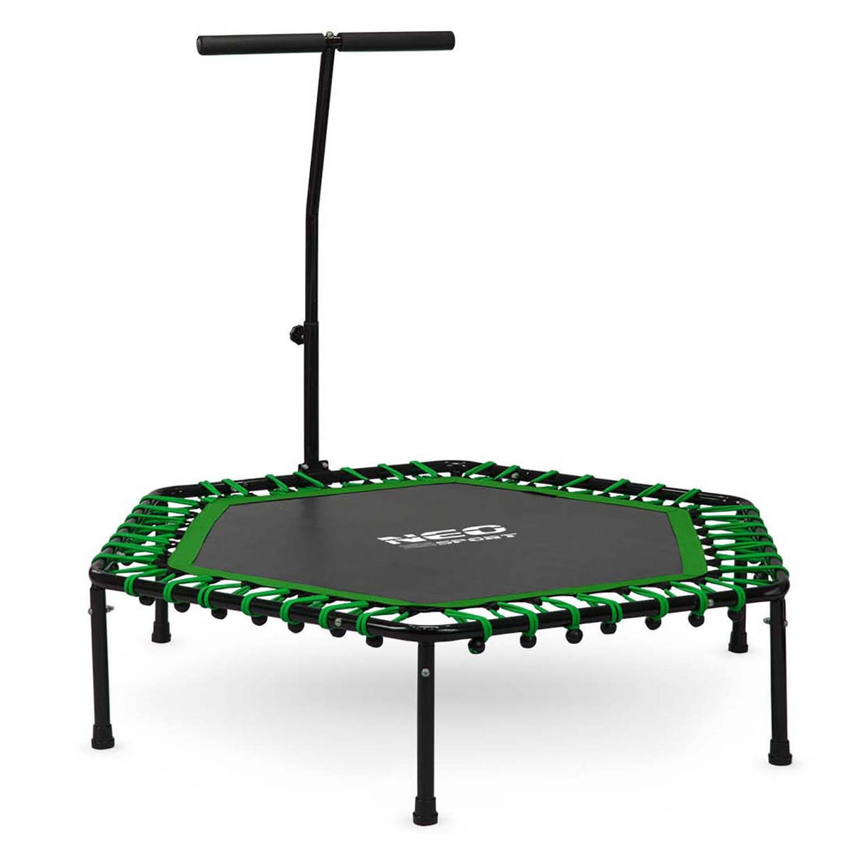 FITNESS-TRAMPOLIN mit Haltegriff 127 cm – sechseckig, grün - Grün, Metall (127/127cm)