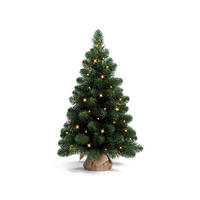 WEIHNACHTSBAUM künstlicher NARNIE 75 cm, grün, 2D, 90 Zweige, 40 warmweiße LED, inkl. Pflanztopf mit Jutesack - Grün, Kunststoff/Stein (48/75cm) - LAALU