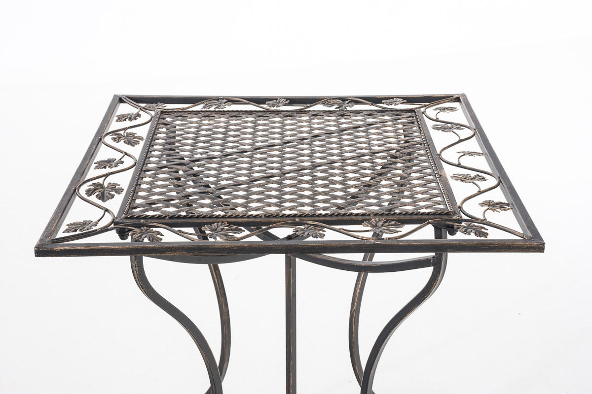 GARTENTISCH eckig 60/60/72 cm Metall Bronze - Bronzefarben, Metall (60/60/72cm) - CLP