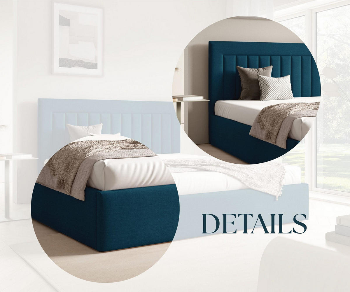 POLSTERBETT BEZA I - Dunkelblau - Dunkelblau, Textil (140/200cm) - AN-Moebel 4u