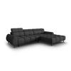 ELEKTRISCHES-ECKSOFA rechts Alyse aus strukturiertem Stoff dunkelgrau 5 Sitzplätze - Dunkelgrau, Textil (188/295cm) - Micadoni