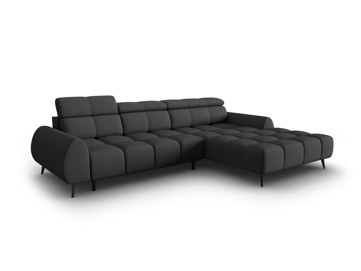ELEKTRISCHES-ECKSOFA rechts Alyse aus strukturiertem Stoff dunkelgrau 5 Sitzplätze - Dunkelgrau, Textil (188/295cm) - Micadoni