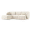 ECKSOFA Links Chenille Stoff Beige - Creme/Schwarz, Holzwerkstoff/Kunststoff (248/166cm) - LaMiaSofa