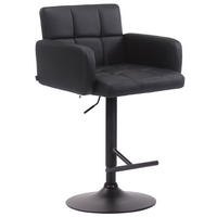 BARHOCKER Lausanne, Gestell schwarz, Kunstleder schwarz, - Schwarz, Kunststoff/Textil (60/100/56cm) - TPFLiving