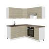 ECKKÜCHE Fame-Line Eiche Paneel/Weiß 160 x 190 cm , AP Eiche - Hellbraun/Weiß, Holzwerkstoff (190/81.6/60cm) - Vicco