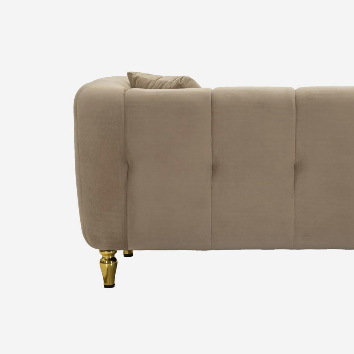 2-SITZER Sofa Samt Alma - Grau - Grau, Textil (81/71/155cm) - Pasmara
