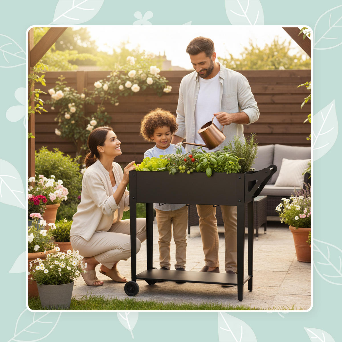 HOCHBEET - Schwarz, Kunststoff/Metall (85/80/50cm) - Relaxdays