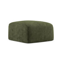 POUF Chenille Stoff Grün - Schwarz/Olivgrün, Holzwerkstoff/Kunststoff (65/40/65cm) - LaMiaSofa