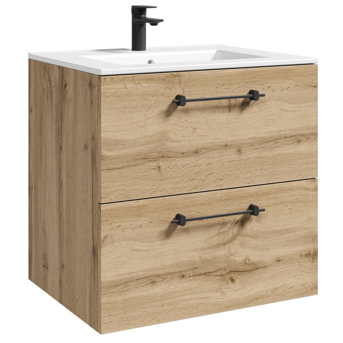 BADMÖBEL-SET Muro 2 Teile Eiche - 60 x 45 x 61 cm - Eichefarben, Holz (60/61/45cm) - Badplaats