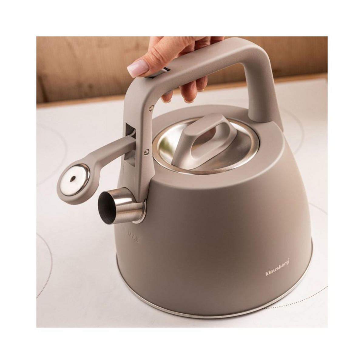 WASSERKESSEL Grau 22/20/22.5 cm KB7916 - Grau, Metall (22cm) - Klausberg 