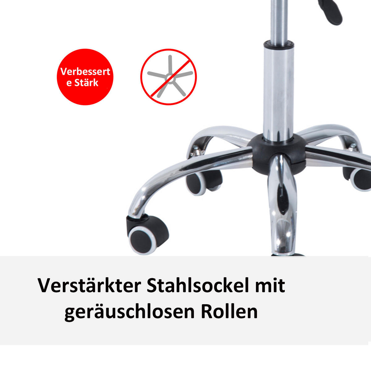 ROLLHOCKER, Arbeitshocker, Schwarz - Schwarz, Kunststoff (54/78/50cm) - HOMCOM