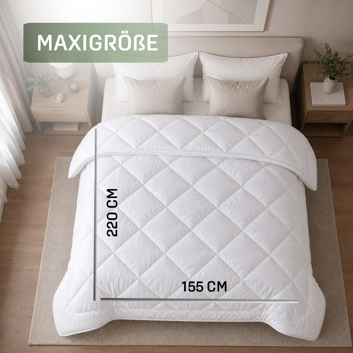 STEPPBETT Economy 155x220 cm - Weiß, Textil (155/220cm)