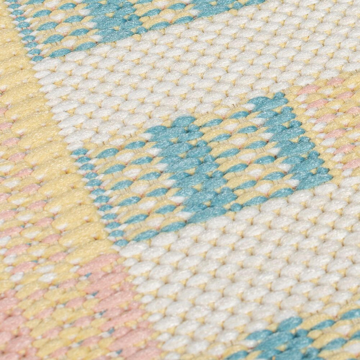 OUTDOOR-TEPPICH Geometrisch-Design, rutschfest, pastellfarben FELL, Pastellfarben 200x290 cm - Pastellblau, Textil (200/290cm) - KADIMA DESIGN