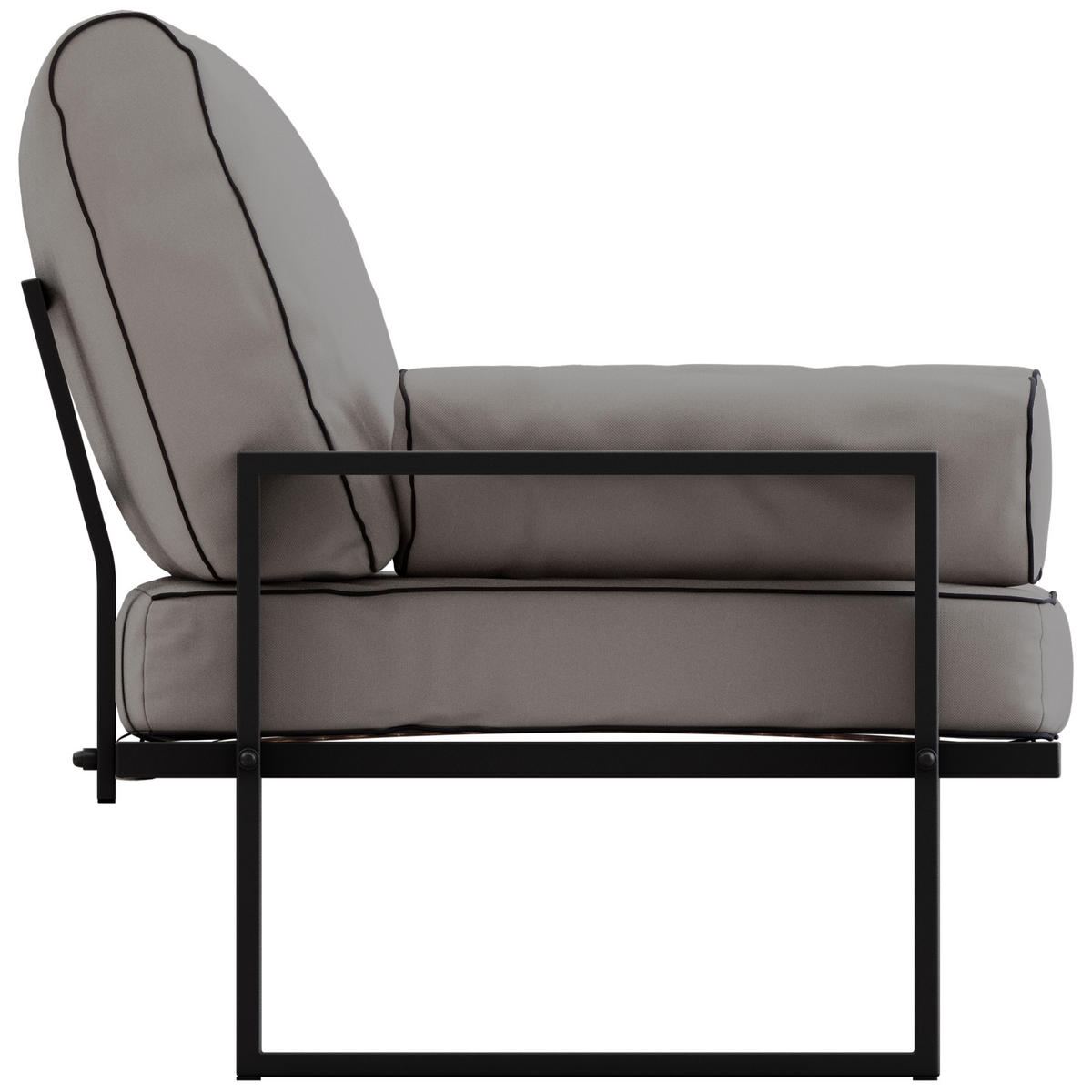 GARTENSOFA Elba 3 Sitzer - Grau - Grau, Textil (215/90/87cm) - MKS