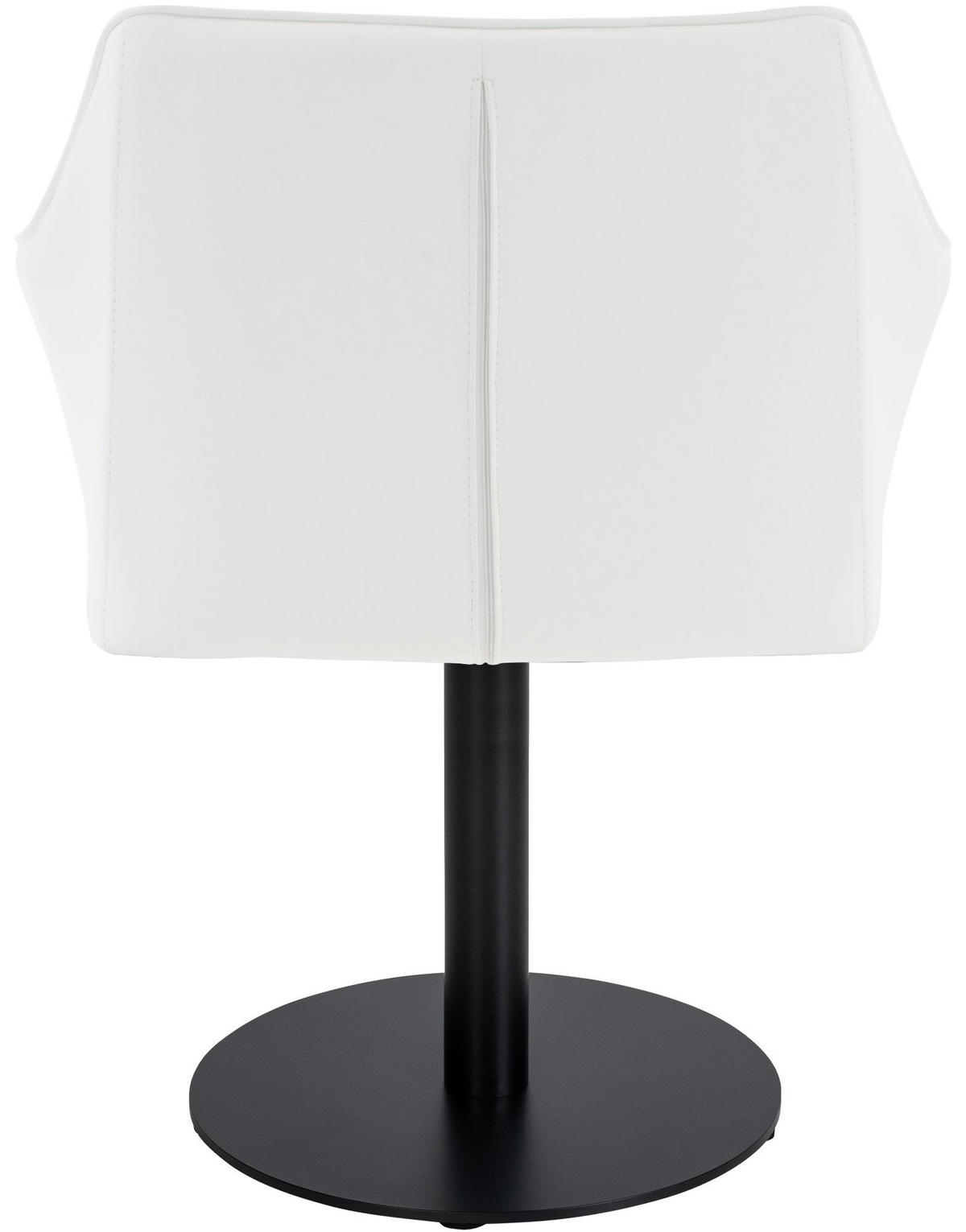 SESSEL Lederlook weiß - Schwarz/Weiß, Textil/Metall (64/75/48cm) - CLP