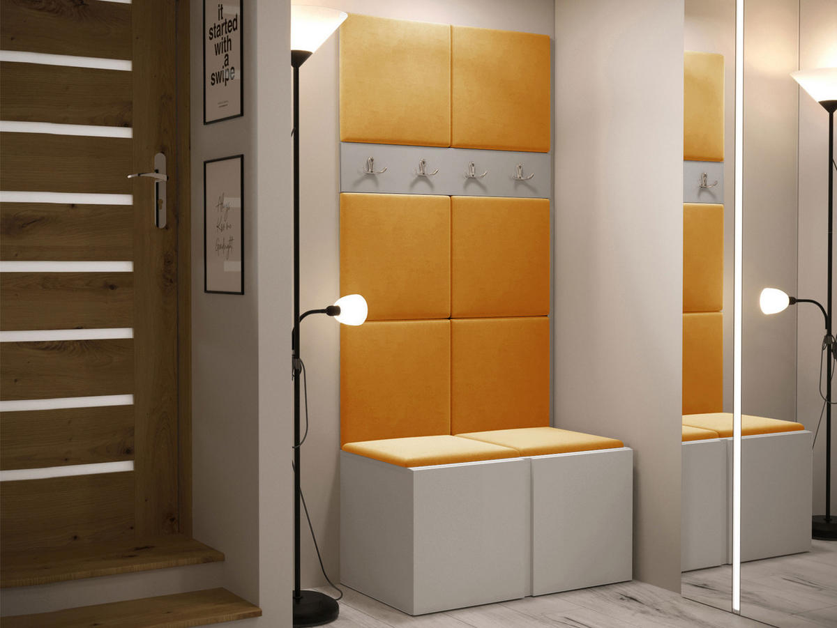 GARDEROBEN-SET Orion IV - Kaschmir/Orange, Holzwerkstoff/Kunststoff (84/186/46cm) - MIRJAN24