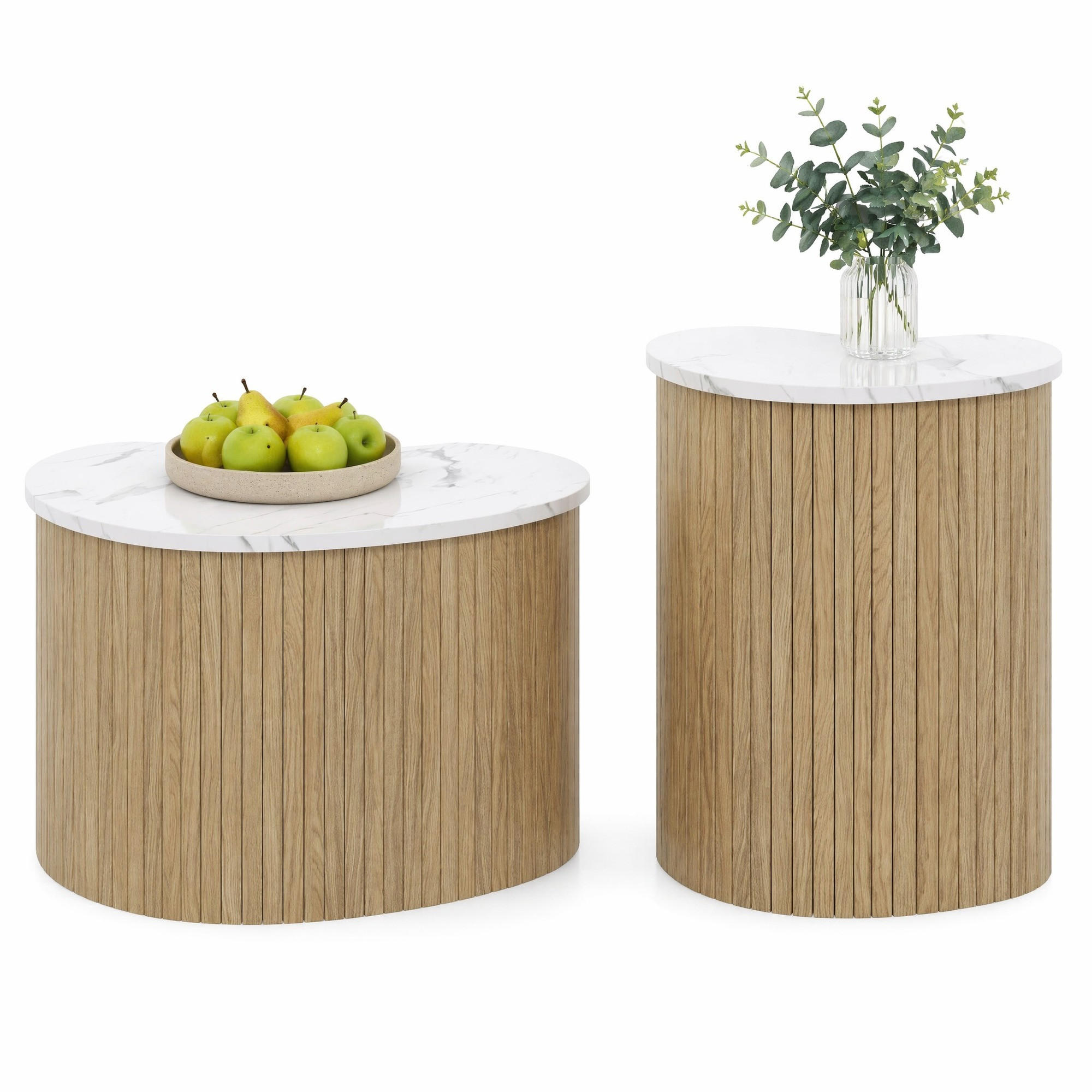 Ivmeu Couchtisch-Set Natur 60x38x37 cm