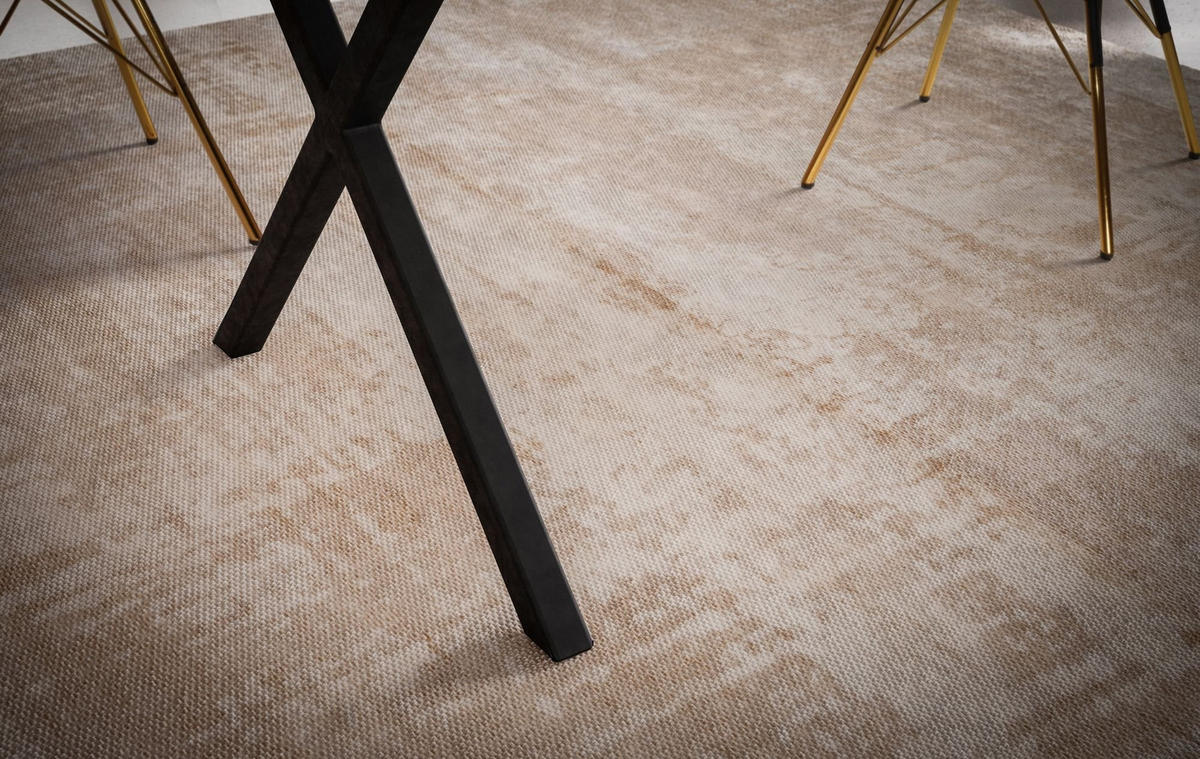 ESSTISCH Massivholz Metall X-Gestell Baumkante Industrial KRETA, Goldbraun-Schwarz 200x100x76 cm - Schwarz/Braun, Holz/Metall (100/200/76cm) - KADIMA DESIGN