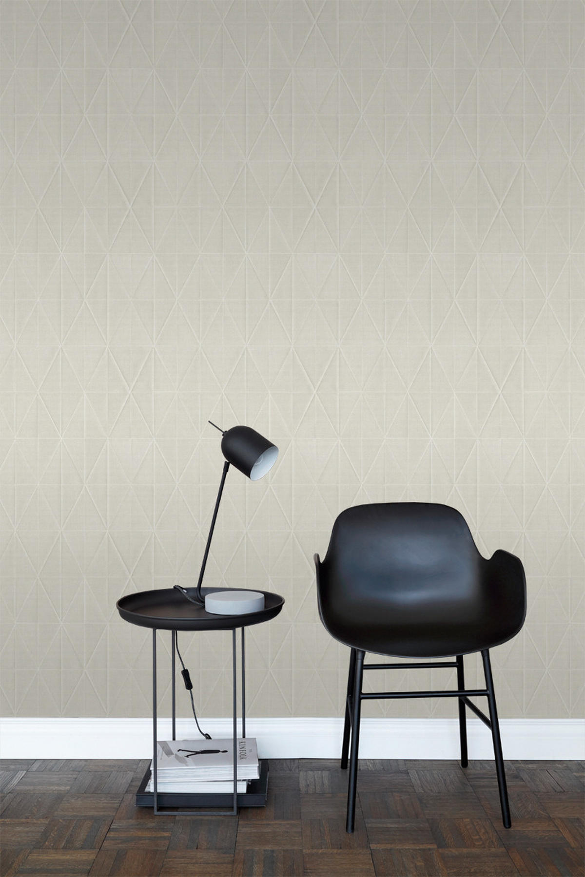 TAPETE Origami-Muster 53 cm x 10.05 m - Grau, Papier (53/1000cm) - ESTAhome