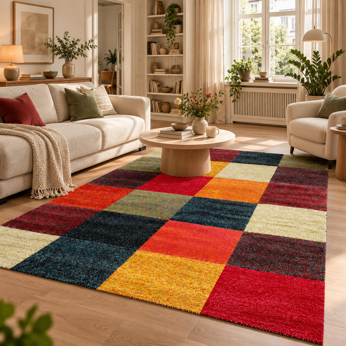 DESIGNER TEPPICH MAUI MODERN KARO - Multicolor, Textil (200/290cm) - Pergamon