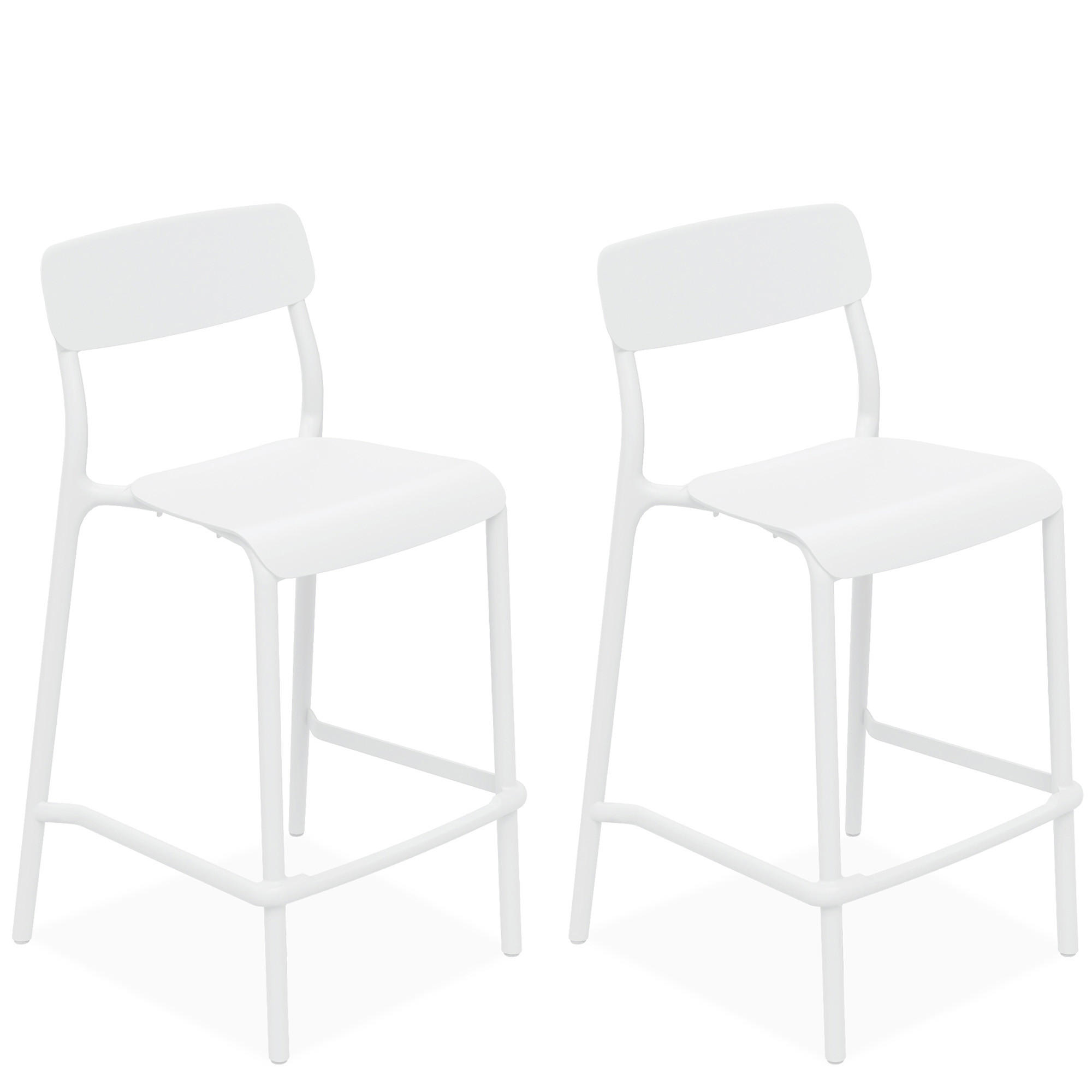 GARTENHOCKER GALIO, 2-er Set - Weiß, Kunststoff (52/98.5/54.5cm) - KONSIMO®