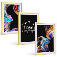 BILDER SET 3er Set - 40x60 cm Goldrahmen - Porträts von Menschen, farbenfrohe Muster, Familie - Goldfarben, Kunststoff (40/60cm) - TULUP