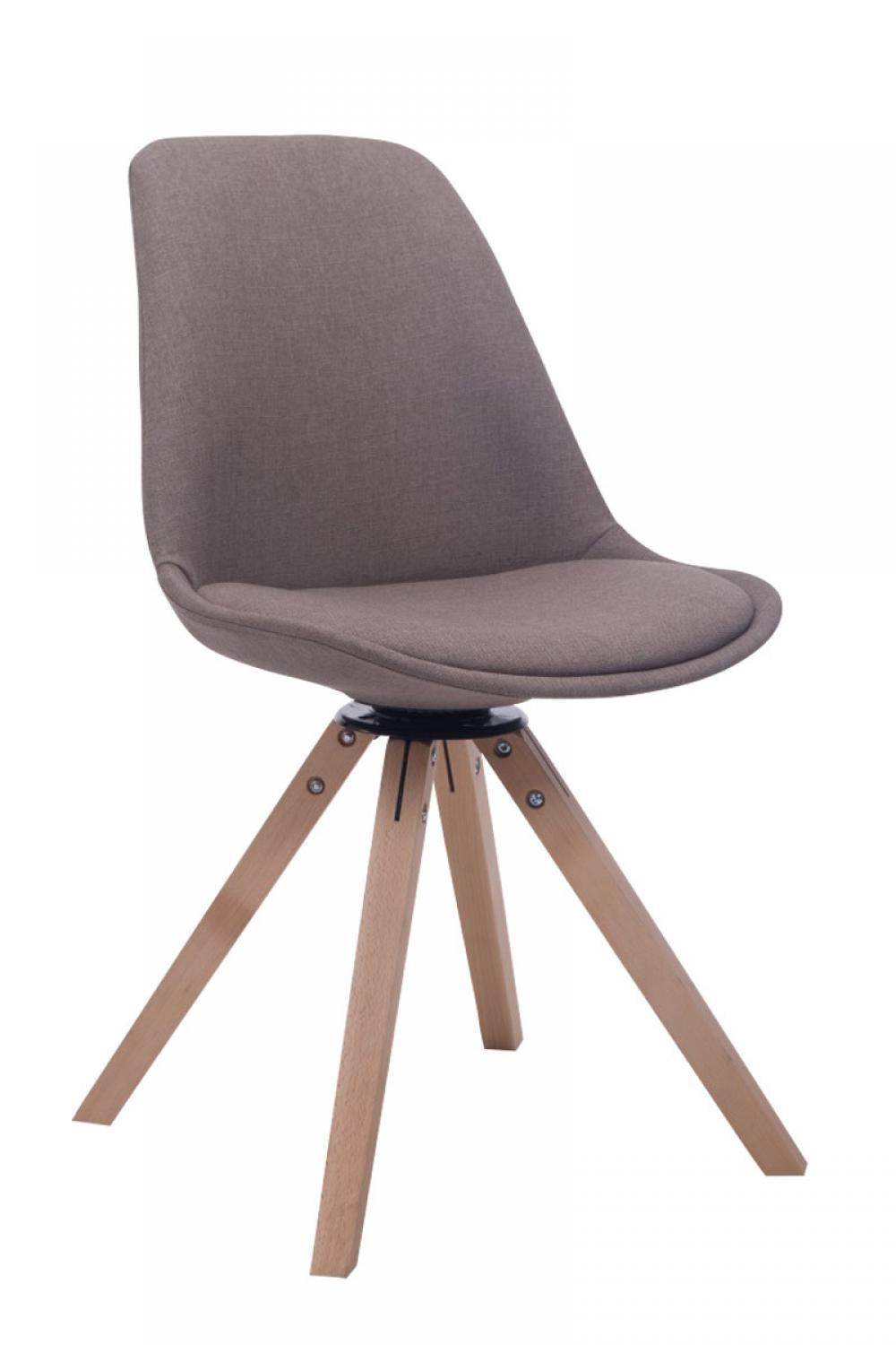 DREHSTUHL Stoff taupe - Taupe/Eukalyptusholzfarben, Holz/Textil (48/84/56cm) - CLP