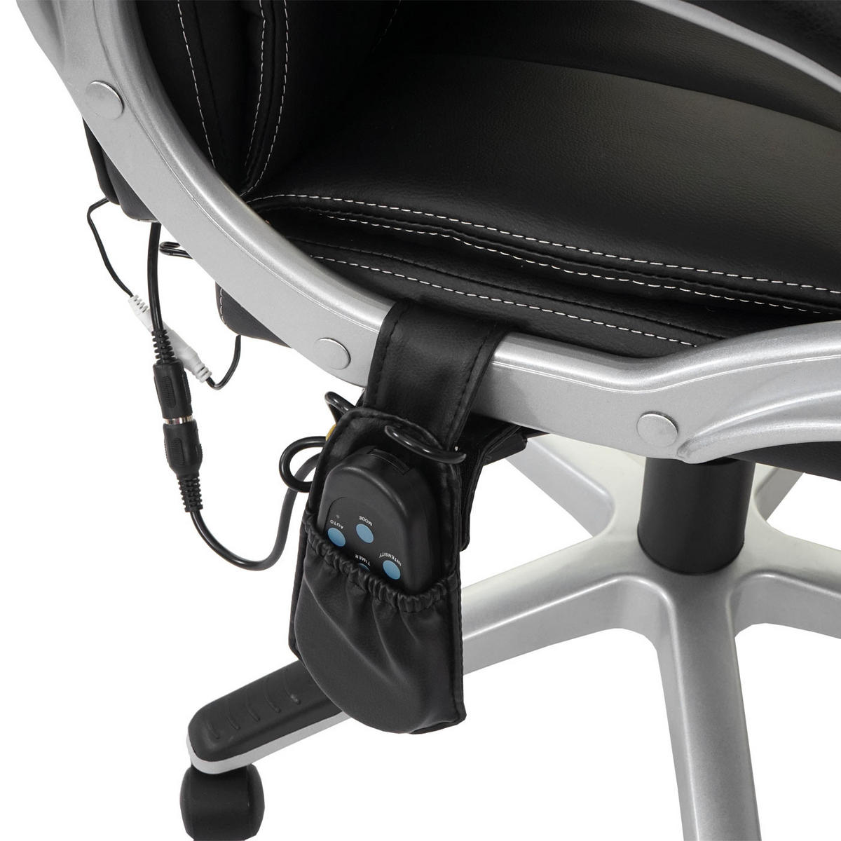 DREHSTUHL mit Massagefunktion HxBxT 119x73x66cm Sitzhöhe 48cm Heizfunktion Massagefunktion Kunstleder Schwarz - Schwarz, Kunststoff (73/119/66cm) - PROREGAL