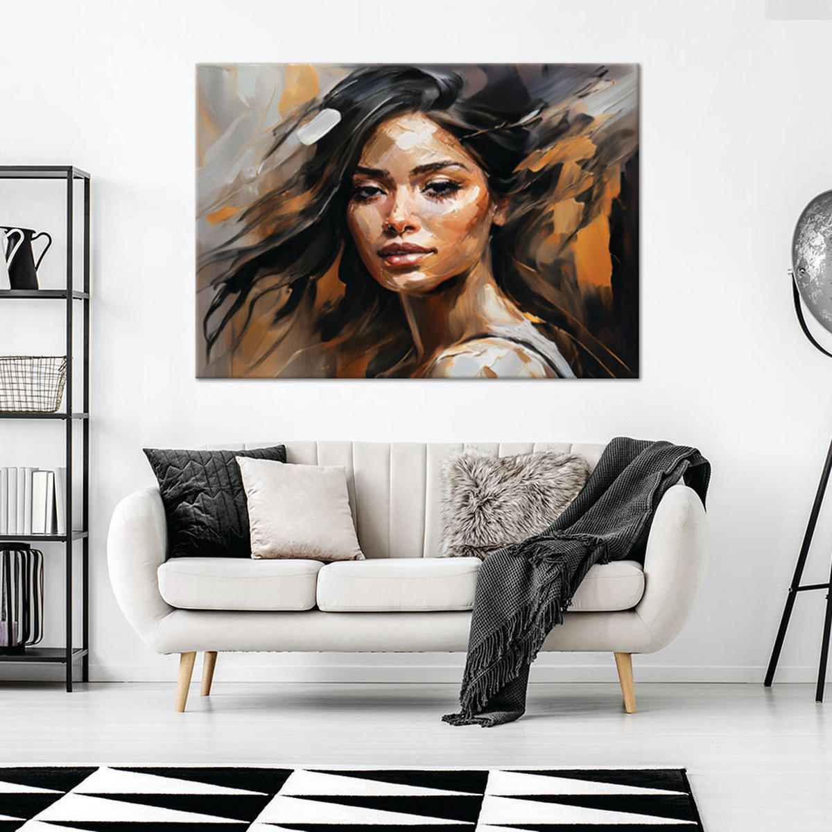 WANDBILD glamour frau braun - Braun, Textil (60/40cm) - Feeby