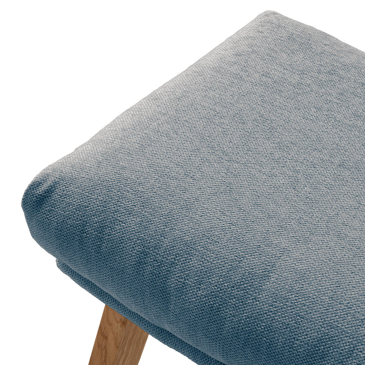 POLSTERHOCKER - Blau/Eichefarben, Eichenholz/Textil (54/41/41cm) - home24