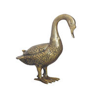GÄNSEFIGUR DENDER, Aluminium, handgefertigt, Gold, 46 x 19 x 42 cm - Goldfarben, Metall (46/42/19cm) - KADIMA DESIGN
