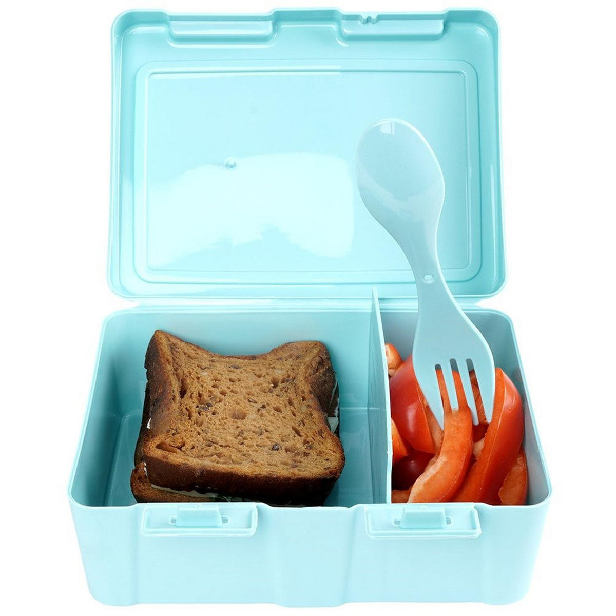 LUNCHBOX mit Besteck 1 l - Blau, Kunststoff (18/7.5/14cm) - Orion 