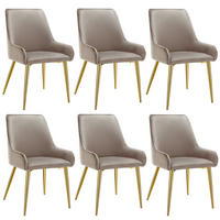 POLSTERSTUHL 6er Set Avane 52 x 61 x 89 cm taupe - Taupe, Textil (52/89/61cm) - tectake