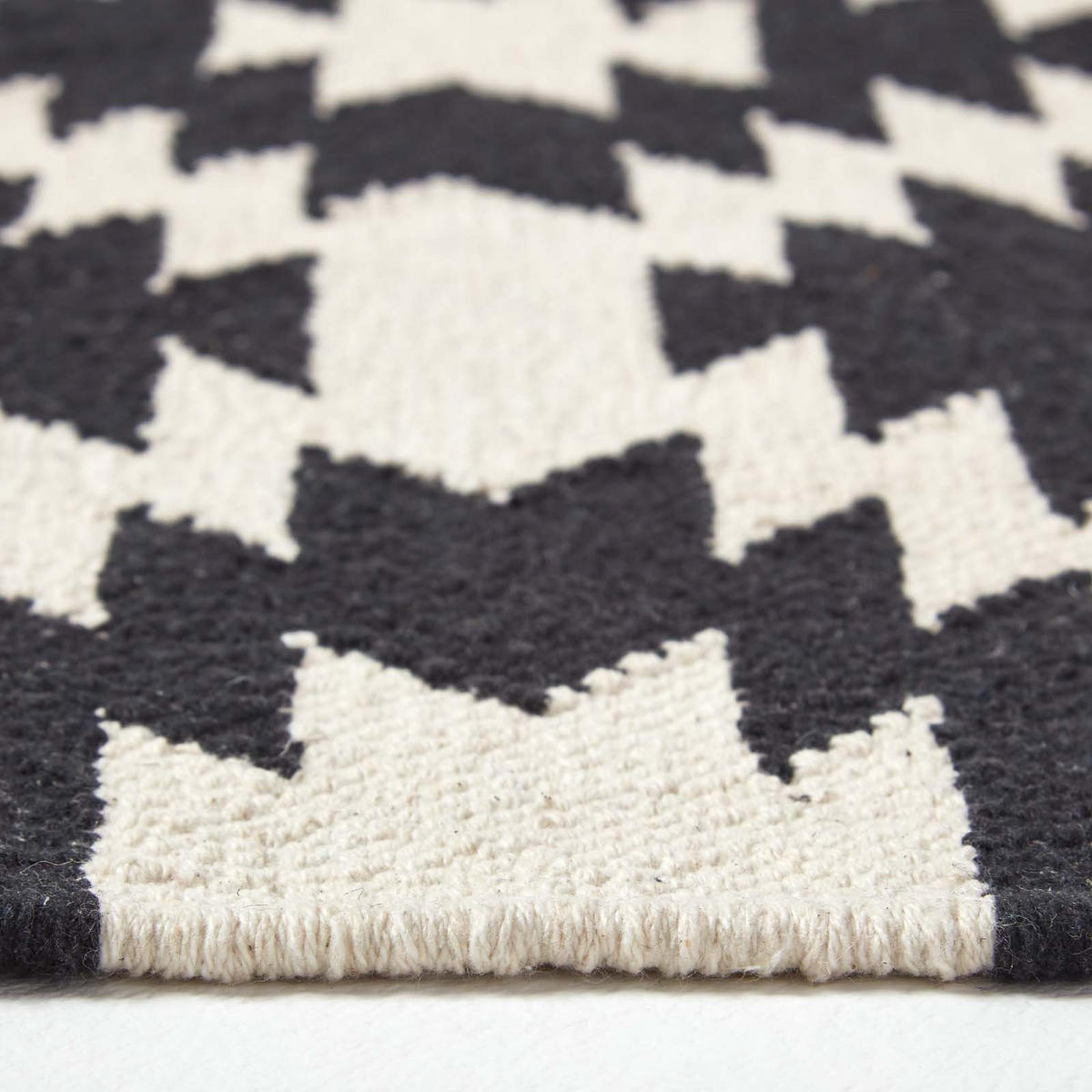 KELIM-TEPPICH Zürich handgewebt 90/150 cm - Schwarz, Textil (90/150cm) - Homescapes