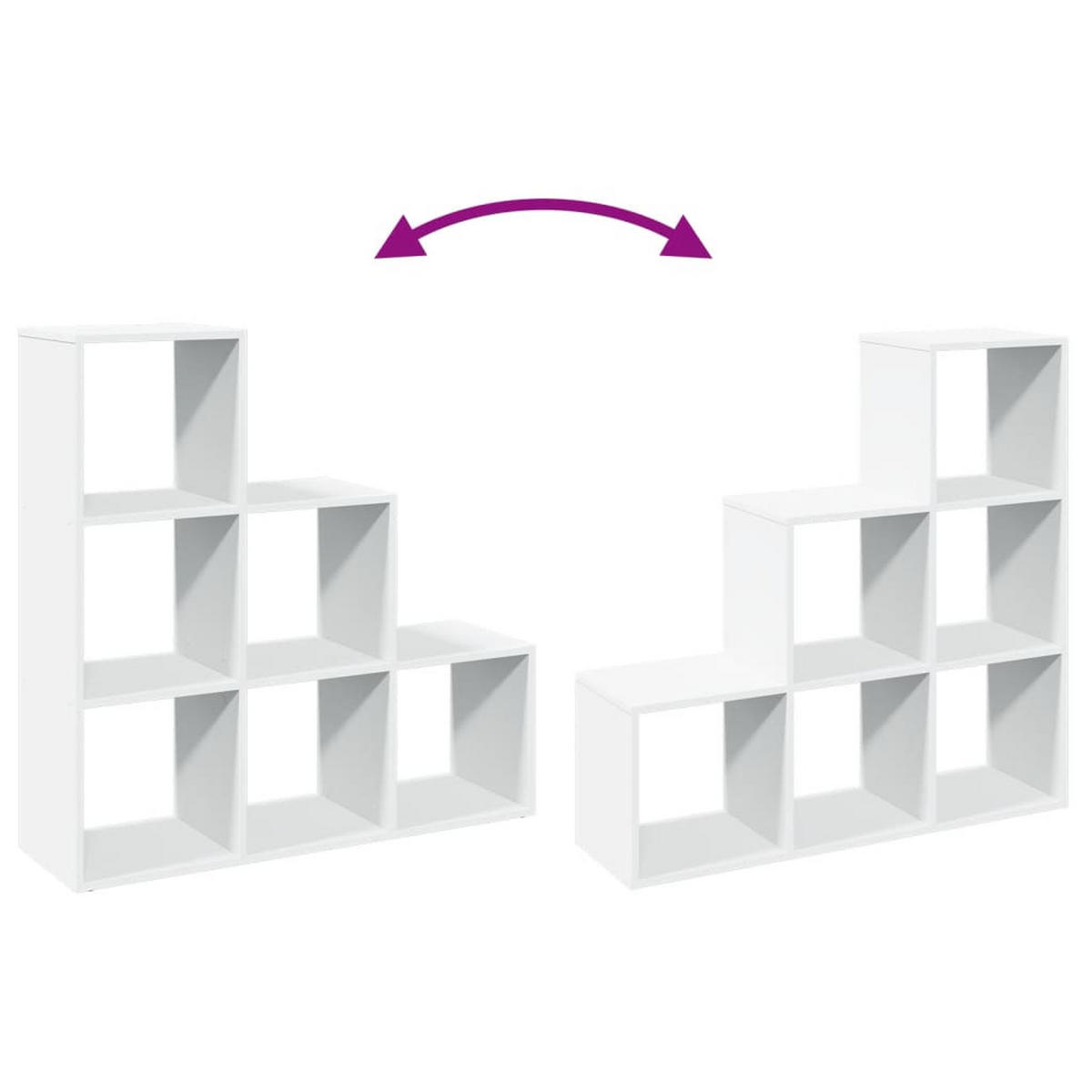 RAUMTEILER Bücherregal 3-Stufig Weiss 99/29/99 Cm Holzwerkstoff - Weiß, Holzwerkstoff (99/99/29cm) - vidaXL
