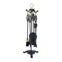 5-TLG.KAMINBESTECK - Schwarz, Metall (20/68/20cm) - Relaxdays